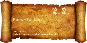 Morariu Ubul névjegykártya